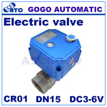 CWX-25S DN15 1/2 NPT 2 way SS304 MINI electric motorized ball water valve with manual override , DC3-6V CR01 2 wires control 2024 - buy cheap