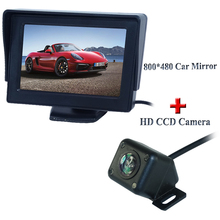 Monitor de pantalla lcd para coche, cámara de marcha atrás para coche, universal, CCD, 4,3 pulgadas 2024 - compra barato