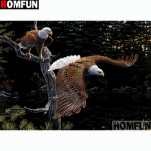 HOMFUN-pintura de diamante 5D DIY "Animal eagle", cuadrados o redondos de imitación bordado de diamantes, estilo punto de cruz 5D, decoración del hogar, A14471 2024 - compra barato