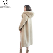 Abrigo de lana de 100% para mujer, Parka larga con capucha, abrigos de piel de zorro, rompevientos, de calidad Superior, novedad de 2019 2024 - compra barato