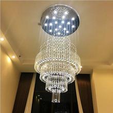 Modern luxury crystal chandelier villa decoration lamp hotel staircase lamp hanging line LED crystal lamp 2024 - buy cheap