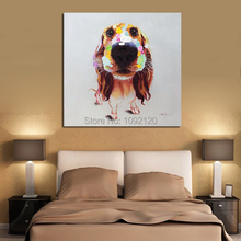 Adorável pintura a óleo sobre tela., adorável, animal, cachorro, decoração para a parede da sala de estar. 2024 - compre barato