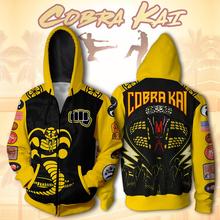 Casaco de cosplay cobra kai armorr, jaqueta infantil de karatê com capuz e estampa 3d, camiseta esportiva masculina e feminina 2024 - compre barato