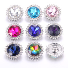 10pcs/lot New high quality Snap Jewelry crystal Rhinestone Flower Snap Buttons for 18MM Snap Bracelet DIY Jewelry women 2024 - buy cheap