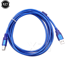 Cable USB 2,0 transparente de alta calidad, Cable de impresora tipo A macho A tipo B, doble blindaje, color azul, 1 unidad 2024 - compra barato