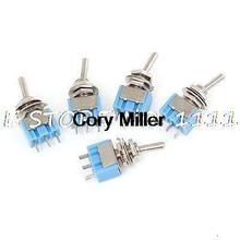 5 x Blue 2 Position SPDT On Off 3 Way Self Locking Toggle Switch AC 125V 6A 2024 - buy cheap