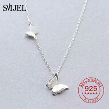 SMJEL Fashion Jewellery Necklace 925 Sterling Silver Long Chain Animal Butterfly Pendant Necklaces Women bijoux femme 2024 - buy cheap