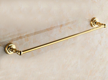 Латунная Золотая деревянная вешалка для полотенец в ванную комнату, аксессуар для ванной комнаты 2024 - купить недорого