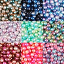 Cuentas de diamantes de imitación de ABS para álbum de recortes, colores variados, sin agujero, cuentas de perlas de imitación, redondas, sueltas, DIY, 50-500 Uds., 4/6/8/10mm 2024 - compra barato