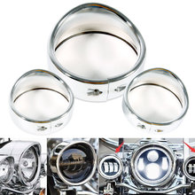 7inch black/Chrome Headlight Headlamp Trim Ring  4.5 inch Fog Light Trim Ring For  Touring Road King Electra Glide 2024 - buy cheap