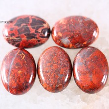 18x25MM Oval Natural Stone Bead Red Breciated Jaspe CAB Cabochon For Jewelry Making DIY Bracelet Necklace 5Pcs K578 2024 - buy cheap