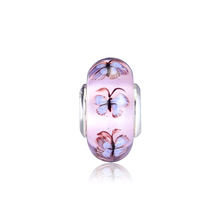 Diy se encaixa para pandora encantos pulseiras borboleta murano contas de vidro 100% 925 sterling-prata-jóias frete grátis 2024 - compre barato