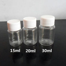 Lots 5Pcs 15ml/20ml/30ml/60ml Clear PET Plastic Refillable Seal Bottles Vials Reagent store Container Plastic Screw Lid cap 2024 - buy cheap