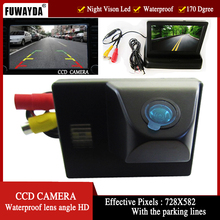Fuwayda-monitor de espelho para automóveis, com visão noturna, ccd, hd, 4.3 polegadas, para toyota land cruiser lc 100, 120, 4500 e 4700 2024 - compre barato
