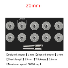 10 шт. 20 мм алмазные дисковые пилы режущие диски с 2 шт. соединительные наконечники для мини дрели Dremel роторный инструмент 2024 - купить недорого