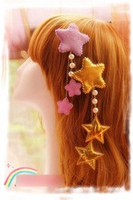 Princess sweet lolita hair accessories Original soft amo lolita star hairpin pendant jewelry pentagonal hanging cosplay ST01 2024 - buy cheap