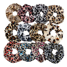 Coréia do vintage grande elástico corda imprimir leopardo meninas veludo scrunchie acessórios para o cabelo mujer borracha bandana feminino titular headwear 2024 - compre barato