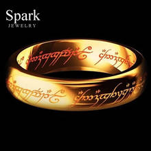 Кольца с буквами из титановой стали Hobbit для мужчин, черное кольцо из нержавеющей стали 6 мм 2024 - купить недорого