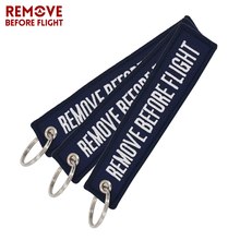 Wholesale Remove Before Flight Chaveiro OEM Key Chain Navy Blue Embroidery Key Ring Fobs Aviation Chain Jewelry 20 PC/LOT 2024 - buy cheap