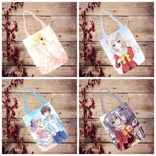 Bolsa de compras de lona dobrável unissex, bolsa fashion amantes do anime casual e da moda para meninas 2024 - compre barato