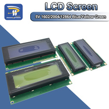 Модуль платы ЖК-дисплея 1602 2004 12864 PCF8574T PCF8574 IIC/I2C переходная пластина интерфейса 5 в синий/желто-зеленый экран для Arduino 2024 - купить недорого
