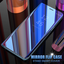Funda de cuero para Samsung Galaxy S8 S9 Note 10 Plus, carcasa de lujo de plástico transparente, espejo inteligente, con tapa para S7 S6 Edge 2024 - compra barato