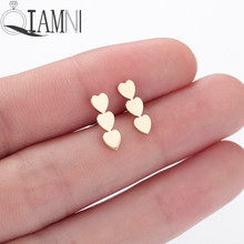 QIAMNI Sweet Love Heart Stud Earring Birthday Valentine's Gift for Women Stainless Steel Lover Jewelry Charm Pendientes Brincos 2024 - buy cheap