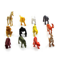 12 шт./компл. Пластик из зооппарка рисунок тигра с леопардовым принтом бегемот жираф детские игрушки милые игрушечные животные подарочный набор для детей 2024 - купить недорого