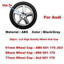 20pcs 61mm 68mm 77mm Gray /Black Auto Wheel Center Centre Caps Car Wheel Hub Emblem Cover for A1 A2 A3 A4 Q1 Q2 Q3 2024 - buy cheap