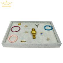 High Quality Grey Velvet Jewelry Display Tray Organizer Show Case Jewellery Stand 35*25*3cm 2024 - buy cheap