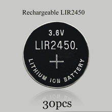 Sorvess 30PCS 120mAH LIR2450 Lithiium lir Ion Rechargeable Battery 3.6V Li-ion Button Coin Cell Replace For CR2450 CR 2450 2024 - buy cheap