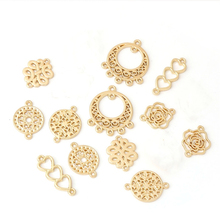 10pcs/lot flower metal beads double hole pendants connectors for diy earrings necklace jewelry making charms jewelry accessories 2024 - buy cheap