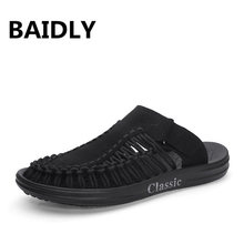 Fashion Classic Men Sandals Comfortable Men Summer Shoes Leather Soft Sandals New Men Roman Men Summer Sandals 2024 - buy cheap