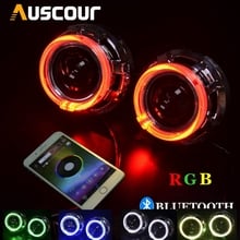 Universal 3.0inch Bixenon hid Projector lens q5 Koito with RGB app Bluetooth function angel eyes mask bulb lamp car assembly kit 2024 - buy cheap