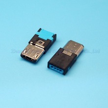 Штекер Micro usb 5p, 25 шт., в обжимной версии, нет необходимости сваривать штекер 5P для быстрой зарядки 2024 - купить недорого