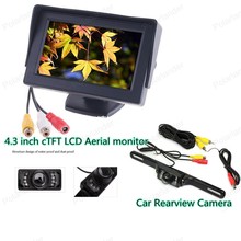 Câmera de estacionamento reversa com monitor lcd, tela de 4.3 polegadas, tft, monitor led, retroiluminação para carro, backup 2024 - compre barato