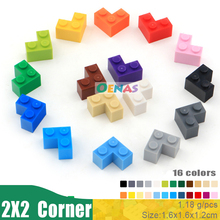 100g 80 unids/lote juguete educativo clásico bloques de construcción de plástico accesorios 2X2 esquina ladrillos Kit de DIY Compatible con L * va 2024 - compra barato