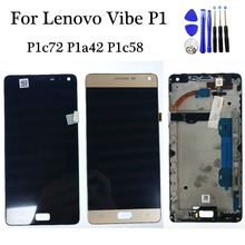 Black/Gold 5.5 inch For Lenovo Vibe P1 P1c72 P1a42 P1c58 LCD Display + Touch Screen Digitizer Assembly With Frame Tools 2024 - buy cheap