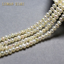 Wholesale Freshwater Pearls Beads For Jewelry Making DIY Bracelet Necklace For Women Size About 3.5-4mm 1 Strand About 37-39cm 2024 - buy cheap