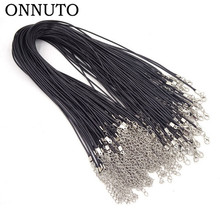 50pcs/lot Wholesale Black Leather Rope Cord Necklace Chain DIY String Strap Rope Lobster Clasp Leather Jewelry Chains 2024 - buy cheap