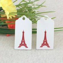 400pcs 4x2cm Eiffel Tower Scalloped Kraft Paper Card / Blank Tag / Wedding Favour Gift Tag Price Label with gift and part tags 2024 - buy cheap