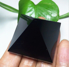 Obsidiana natural pirámide cristal curación REIKI gema piedra WICCA espécimen 2024 - compra barato