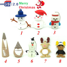 all kinds of new Christmas snowman usb flash drive disk memory stick pendrive Pen drive personalized 4GB 8GB 16GB 32GB mini gift 2024 - buy cheap