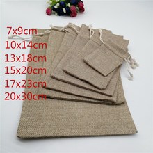 20pcs Jute Drawstring Gift Bags Jewelry Packaging Bags Wedding Party Decoration Drawable Natural Burlap Bag Gift Pouches 6 Sizes 2024 - buy cheap
