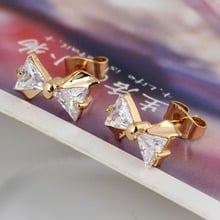 New Fashion Stud Earrings For Women Cute Bow Tie Brincos Jewelry Accessories tiny simple earrings Christmas gift Wholesales 2024 - buy cheap