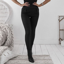 Fashion Women Leather Skinny Stretch Slim Fit High Waist Pants Leather Pencil Pants Zipper Trousers 2024 - buy cheap