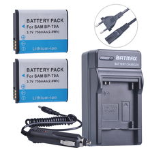 2PC BP-70A BP70A batería + cargador Digital para Samsung ST95 ST100 ST6500 SL50 SL600 TL205 WB30F WB35F DV150F ES65 ES67 MV800 PL80 2024 - compra barato