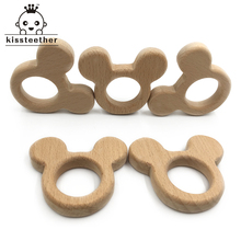 Beech Wooden Mouse Natural Handmade Wooden Teether DIY Wood Personalized Pendent Eco-Friendly Safe Baby Teether Toys 2024 - buy cheap