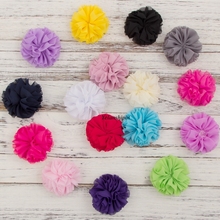 120pcs/lot 6.5cm 15colors Hair Clips Fluffy Ballerina Chiffon Flower For Girls Hair Accessories Fabric Flowers For Headbands DIY 2024 - buy cheap