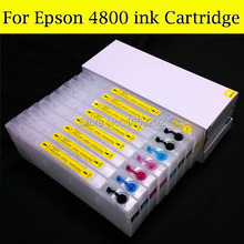 8 шт./лот, сменный чип уровня чернил для EPSON 4800, многоразовый картридж для принтера EPSON 4800 2024 - купить недорого